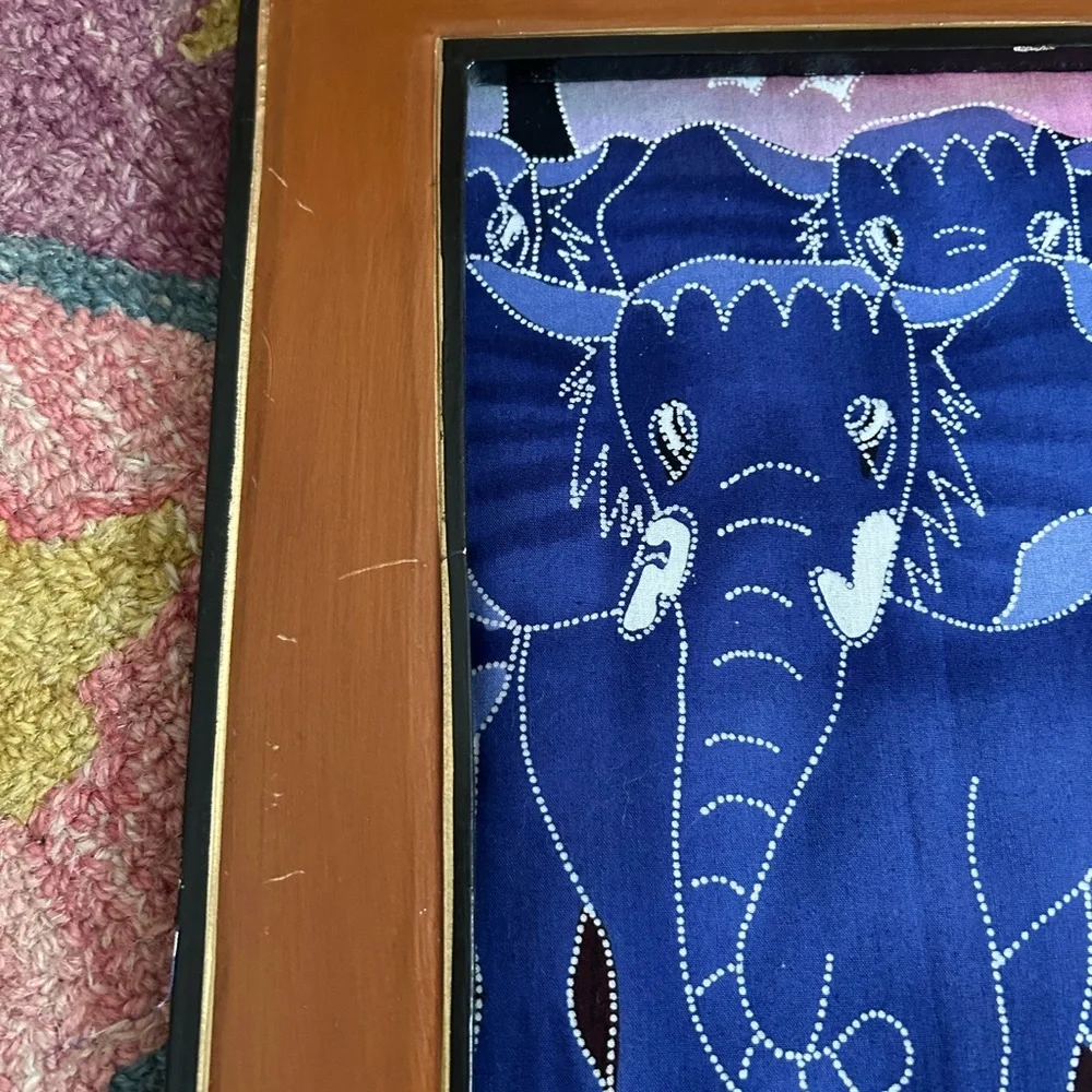 Contemporary Batik 90’s A Herd of Elephants 15.5" X 15.5" - Picture 6 of 16